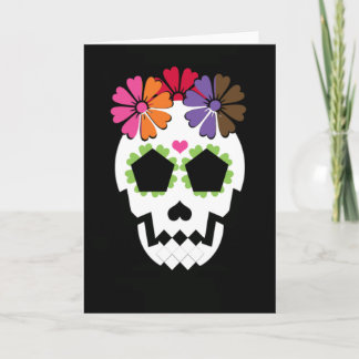 Skull With Flowers Card