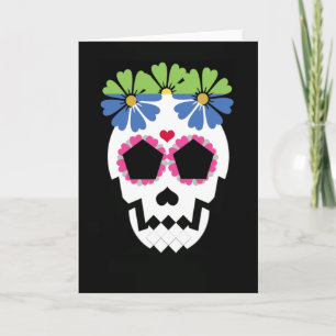 Skull With Flowers Card