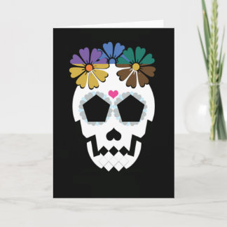 Skull With Flowers Card