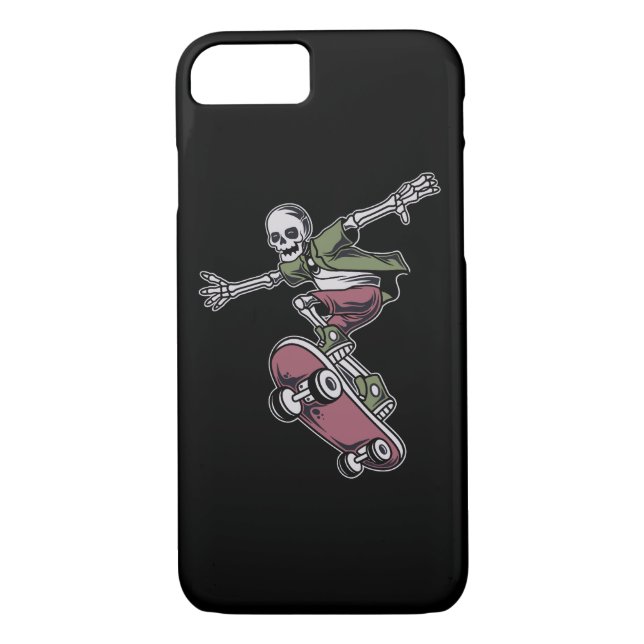 skull with flying position skateboard illustration Case-Mate iPhone case (Back)