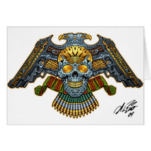 Skull with Guns and Bullets by Al Rio