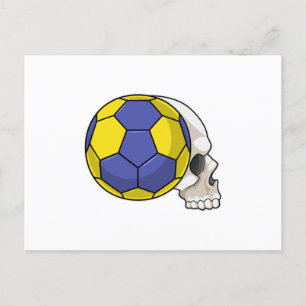Skull with Handball Sports Postcard