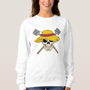Skull with Hat as Farmer with Rake Sweatshirt