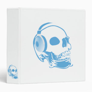 Skull with headphones binder