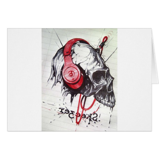 Skull with Headphones Design (Front Horizontal)