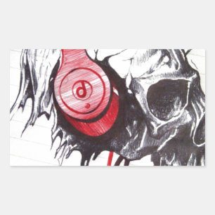 Skull with Headphones Design Sticker