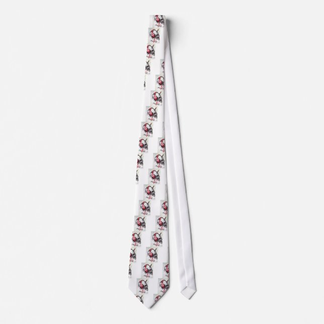 Skull with Headphones Design Tie (Front)