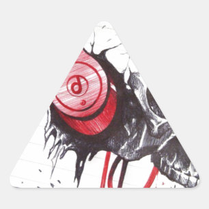 Skull with Headphones Design Triangle Sticker