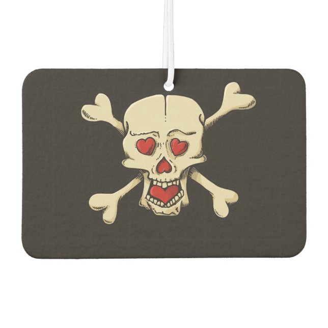 Skull with Hearts Air Freshener (Front)