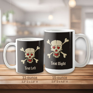 Skull with Hearts Coffee Mug