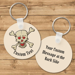 Skull with Hearts Keychain