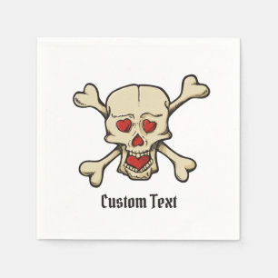 Skull with Hearts Napkin