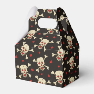 Skull with Hearts Pattern Favor Box