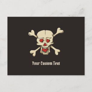 Skull with Hearts Postcard