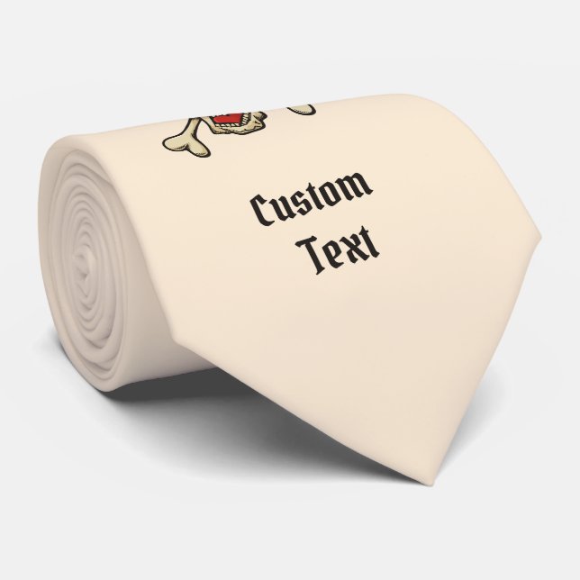 Skull with Hearts Tie (Rolled)