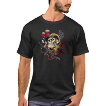 Skull with Helmet, Airplanes and Bombs