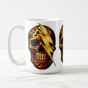 Skull with Leopard Print & Gold Spark Coffee Mug