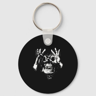 Skull With Ok Pattern Graphic  Keychain