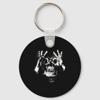 Skull With Ok Pattern Graphic Keychain