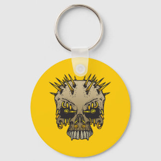 Skull With Piercings Keychain