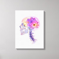 Skull With Purple Flower