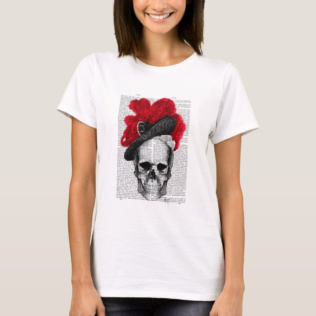 Skull with Red Hat T-Shirt (Front)