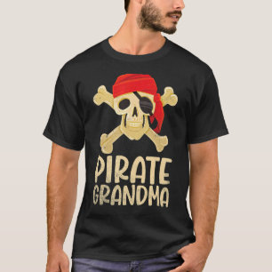 Skull With Red Scarf Pirate Grandma Happy To Me Yo T-Shirt