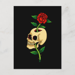 Skull with Rose Postcard