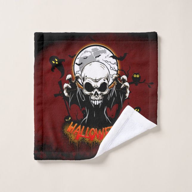 Skull with sharp, menacing teeth wash cloth (Wash Cloth)
