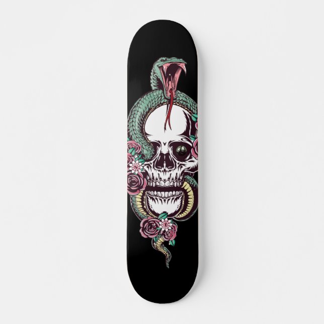 Skull with Viper Skateboard (Front)