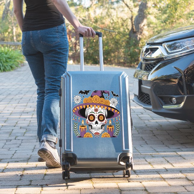 Skull with Witch Hat Halloween Vector (Suitcase Insitu)