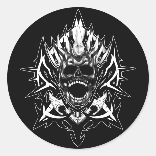 SKULL-X CLASSIC ROUND STICKER (Front)