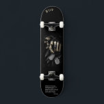Skull "your turn" Skateboard w/ personalised quote<br><div class="desc">Make this skateboard your own by adding your text. To access advanced editing tools, please go to "Personalize this template" and click on "Details", scroll down and press the "click to customize further" link. Ideal for any Occasion such as birthday or Graduation, for outdoor skateboarders who love the graffiti style....</div>