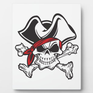 skulland cross bones pirate plaque