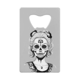 SKULLHEAD WOMAN CREDIT CARD BOTTLE OPENER