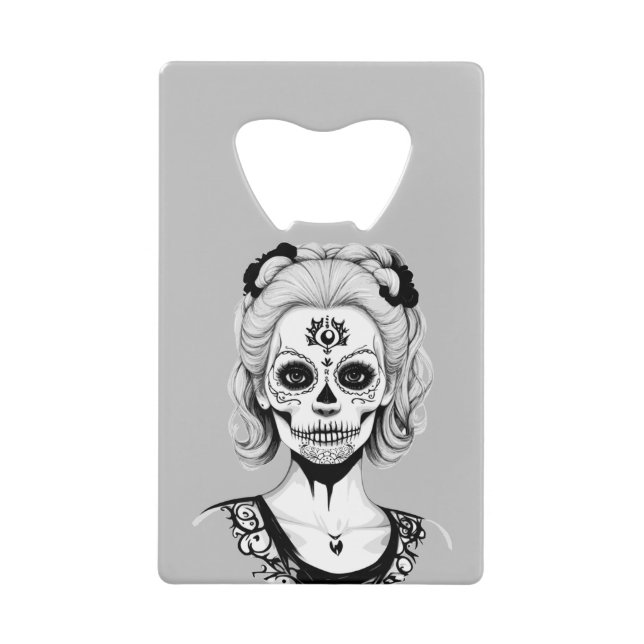 SKULLHEAD WOMAN  CREDIT CARD BOTTLE OPENER