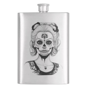 SKULLHEAD WOMAN HIP FLASK