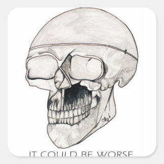 sKULLIE - IT COULD BE WORSE for you to stick to Square Sticker
