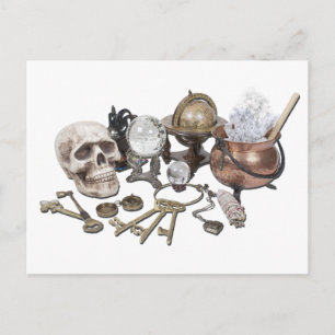 SkullKeysWitchDeskItems070111 Postcard