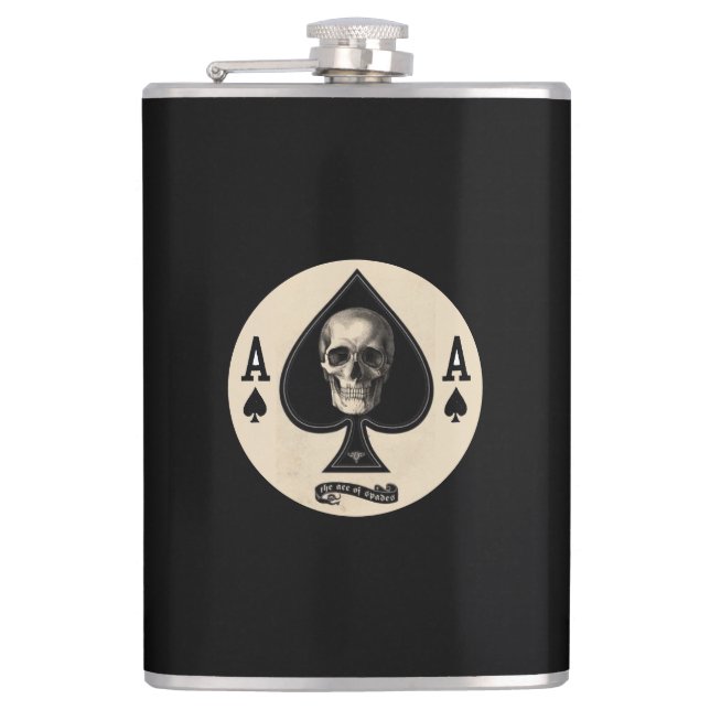 Skulls & Ace of Spades   flask (Front)