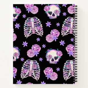 skulls and bones black notebook