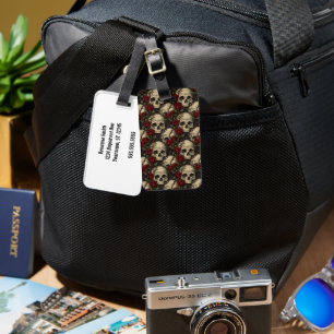 Skulls and Briar Rose Luggage Tag