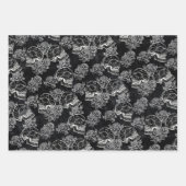 Skulls and Chalk Roses | Gothic Glam Funky Grunge Wrapping Paper Sheet (Front 3)