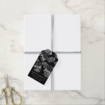 Skulls and Chalk Roses | Gothic Glam Thank You Gift Tags<br><div class="desc">#abstractart Funky 90s gothic grunge in a seamless pattern of distressed chalk sugar skulls and roses on a crushed velvet chalkboard texture background inspired by Halloween and Mexican Day of the Dead (dia de los muertos). The modern contemporary mixed medium design adds the perfect pop of colour and personal style....</div>