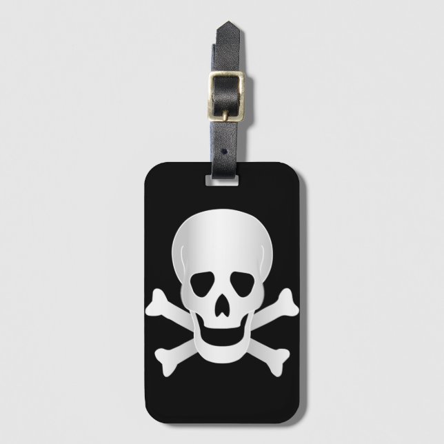 Skulls And Crossbones Luggage Tag (Front Vertical)