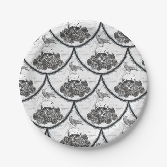 Skulls and Crows Paper Plates (Front)