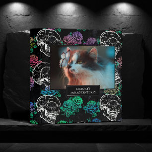 Skulls and Dark Roses   Funky Glam Pet Memory Book Binder