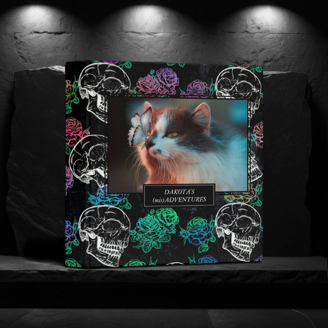 Skulls and Dark Roses | Funky Glam Pet Memory Book Binder (Creator Uploaded)