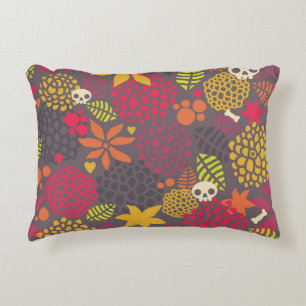Skulls and flowers. accent pillow