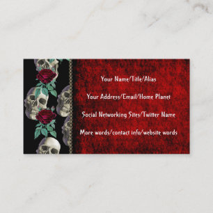 Skulls and Flowers Business Card
